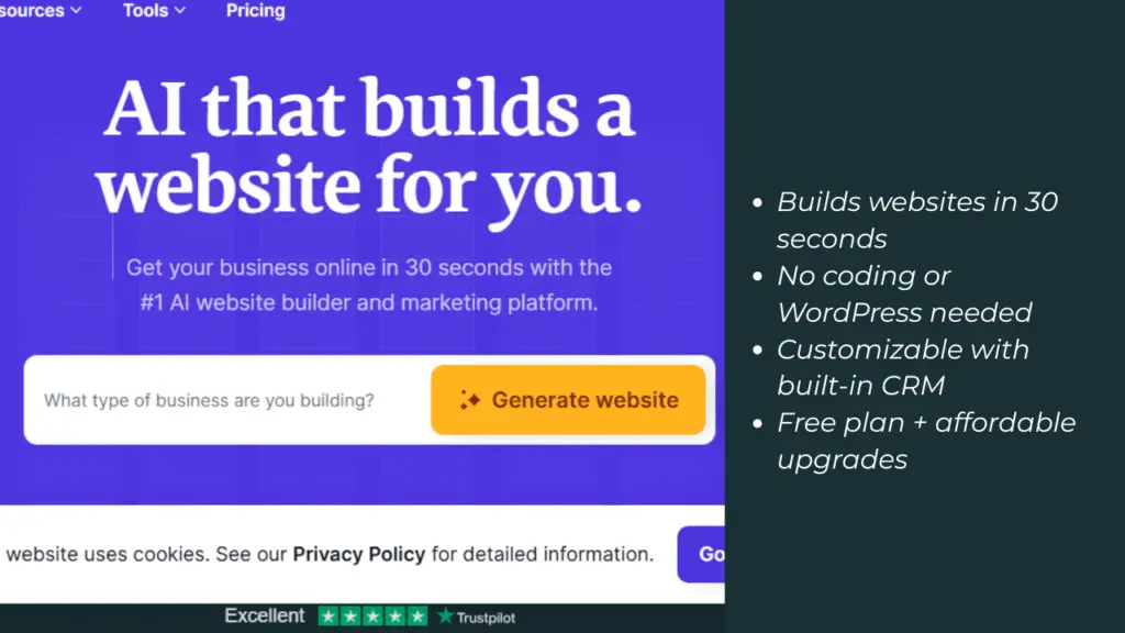 Best AI Tools for Small Business in May 2025 3 Best AI tool to build website for small business – Durable website builder dashboard 2025