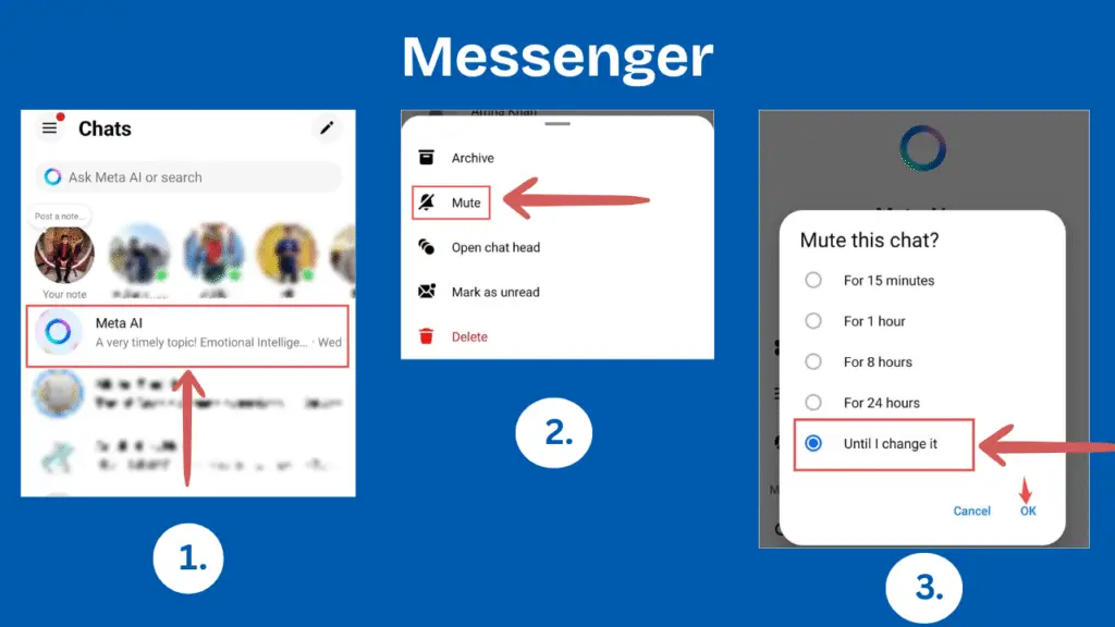 Method to remove or mute Meta AI on messenger
